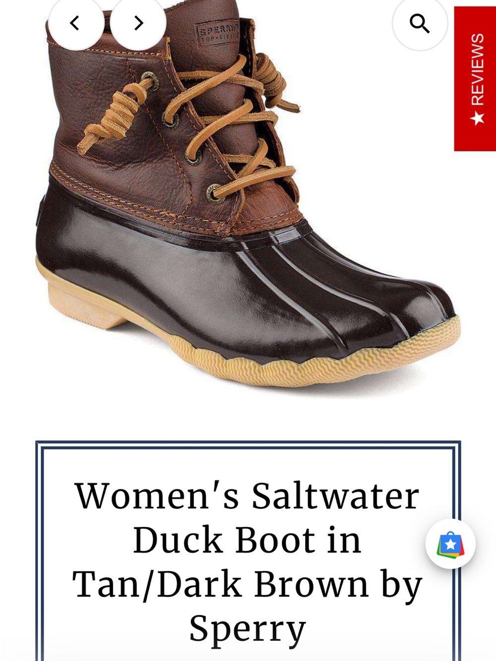 Sperry Women’s Brown Waterproof Duck Boots
